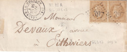 France N°28 Paire Sur Lettre - TB - 1863-1870 Napoléon III Lauré