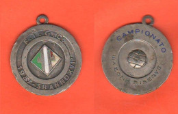 Ventennio Medaglia Calcio 1937 - 1938 Campionato III° Zona Riserve Anno XVI° Pallone Fascio E Tricolore - Italia
