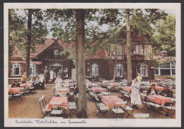 Gaststätte Witschofska Im Spreewald Farblichtdruckkarte SoSt. Lübbenau Tracht Spreewälderin Auf Boot, 1951 - Lübbenau