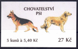Tschechei 2001 - Hunde, MH 95 (mit 2 X Nr. 295 Und 3 X Nr. 296), Postfrisch ** / MNH - Neufs