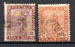 Col33 Saint Marin San Marino 1899 N° 32 & 33 Oblitéré Cote :  6,00€ - Gebruikt