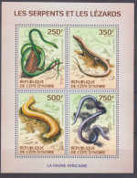 2014 Ivory Coast Cote D'Ivoire 1529-1532KL Reptiles 8,50 € - Serpents