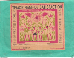 TEMOIGNAGE SATISFACTION VILLE DE PARIS ECOLE EDUCATION - Autres & Non Classés