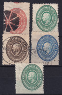 MEXICO 1884-93 - MLH/canceled - Sc# O1, O4, O2, O6, O4 - Mexico