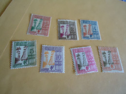 GUADELOUPE  MLN 7 STAMPS ARMS  TAXE - Other & Unclassified