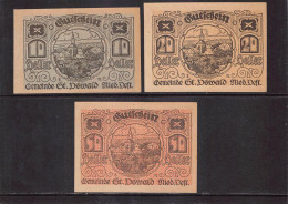 St. Oswald Notgeld Lot Serie A 3 Noten - Autriche