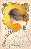 Illustrateurs - Kirchner - Femme Dans Médaillon Floral Sur Fond Jaune -  Carte Postale Ancienne - Kirchner, Raphael