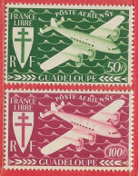 Guadeloupe PA/AM N°4 & 5 Avion 1945 ** - Luftpost