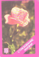 Pocket Calendar, Gosstrah, Insurance, Flower, 1985 - Petit Format : 1981-90