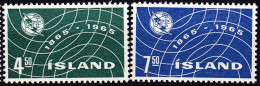 Island, 1965, 390/91, MNH **, 100 Jahre Internationale Fernmeldeunion (ITU). - Nuovi