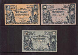 Wiener Neustadt   Notgeld  Lot  Serie  3 Noten - Autriche