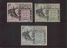 Wachauer Ruine Aggstein   Notgeld  Lot Serie A 3 Noten - Autriche