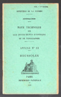 Note Technique Sur  Les Instruments D'optique: 13 BOUSSOLES   1935 (PPP43623) - Francese