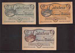 Winklarn    Notgeld  Lot Serie A 3 Noten - Autriche