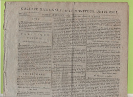 GAZETTE NATIONALE 28 7 1792 - TURQUIE - PROCUREUR COMMUNE - TUILERIES ARMES - SEMUR - BELIERS ANGLAIS - LEGION ETRANGERE - Giornali - Ante 1800