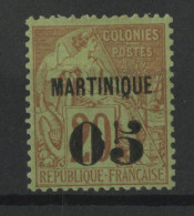 MARTINIQUE N° 4 " 05 " Sur 20 Ct Brique Sur Vert Neuf * (MH) Cote 22 € TB - Nuevos