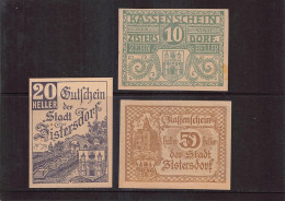 Zistersdorf   Notgeld  Lot Serie A 3  Noten - Autriche