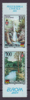 Bosnia Serbia 2001 Europa CEPT Waters Waterfall Nature, Set From Booklet MNH - 2001