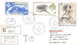 TAAF - REGISTERED LETTER 1986 ALFRED-FAURE-CROZET - DE Mi 147, 163, 168  / *1112 - Covers & Documents