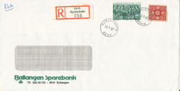 Norway Registered Bank Cover Sent To Denmark Kjeldebotn 16-7-1987 (Ballangen Sparebank) - Storia Postale