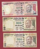 Inde 6 Billets Dans L 'état (1000 Et 500 Rupees BILLETS A FORTE COTE ) - India