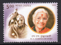 India 2005 M.S. Subbulakshmi Commemoration, MNH, SG 2300 (D) - Unused Stamps