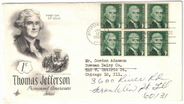 USA - Jefferson Ville - FDC - Thomas Jefferson - Lettre Pour Chicago - 12 Janvier 1968 - 1961-1970