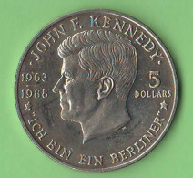 Niue 5 Five Dollars 1988 John F Kennedy USA President Ich Bin Ein Berliner Nichel Coin - Niue