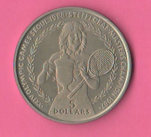 Niue 5 Dollars Five $ 1988 Steffy Graf Tennis Master Champion Germany Nickel Coin - Niue