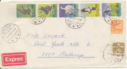 Denmark Cover 19-8-1986 With Complete 5 Strip BIRDS Sent Express To Ballerup - Lettres & Documents