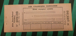 Ticket De Transport Caen Et Agglomération Caennaise "Billet Passe-partout Voyageur - Les Courriers Normands" Normandie - Europe