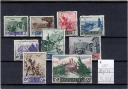 San Marino 1950 Posta Aerea " Vedute" Us. - Poste Aérienne