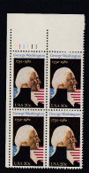 Sc#1952, Plate # Block Of 4 20-cent, George Washington US President, US Postage Stamps - Plate Blocks & Sheetlets