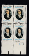 Sc#2013, Plate # Block Of 4 20-cent, Dr. Mary Walker Medal Of Honor Winner Female Doctor, US Postage Stamps - Plaatnummers