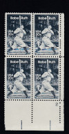 Sc#2046, Plate # Block Of 4 20-cent, Babe Ruth Baseball Player, US Stamps - Numero Di Lastre