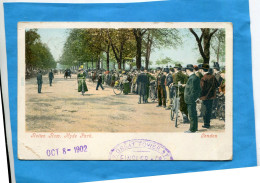 LONDON-rotten Row*Hyde Park-a Voyagé 8 Oct 1902-superbe Plan Animé Femmes à Vélo La Foule - Hyde Park