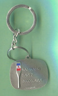 Rowing Kayak Canoe - Yugoslavia Federation Association KSJ, Vintage Keychain Keyring By Bertoni - Rowing