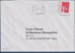 Marianne De Luquet Dite Du 14 Juillet Avec Un Bord De Carnet Daté 7.22.02.99 Oblitération Pessac 12.11.99 N°15 (ex3085) - Storia Postale