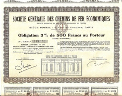 SOCIÉTÉ GÉNERALE DES CHEMINS DE FER ÉCONOMIQUES S. A. - Chemin De Fer & Tramway