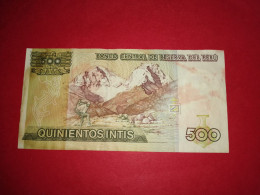 BILLET 500 Quinientos  INTIS BANCO CENTRAL DE RESERVA DEL PERU " Craquant " 1987 Voir Photos - Perú