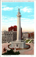 Maryland Baltimore Mount Vernon Place Washington Monument And Lafayette Statue  - Baltimore