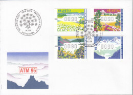 SCHWEIZ ATM 7-10 (0090), FDC, Jahreszeiten 1996 - Automatenzegels