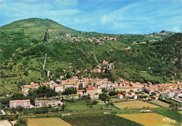 Rochemaure Vue Generale Arienne Au Fond Le Chateau - Rochemaure