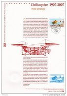 " 100 ANS DE L'HELICOPTERE " Sur Document Philatélique Officiel De 2007.  N° YT PA 70. DPO - Helikopters