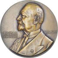 Belgique, Médaille, Adolphe Max, Bourgmestre De Bruxelles, Politics, 1935 - Autres & Non Classés