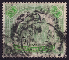 FEDERATED MALAY STATES FMS 1926 $1 Wmk.MSCA Sc#73a USED - @TE220 - Federated Malay States