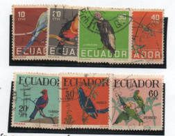 Delcampe - 5 Ecuador YT 632/35 Ss 644,646,647 Usados TT: Pájaros - Ecuador