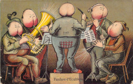 Humour - Musiciens Au Visage En Forme De Fesses - Fanfare D'Ecublens - Carte Postale Ancienne - Humour