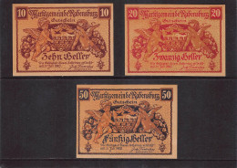 Rabensburg  Notgeld  Lot Serie A 3 Noten - Autriche