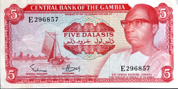 Gambia 5 Dalasis, P-5a (1972) - UNC - RARE - Gambie